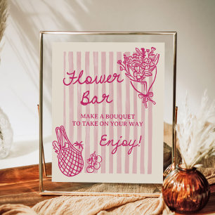 Blumenbar zur handgezeichneten Brautparty 'Vom Mar Poster