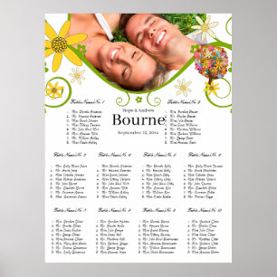 Blumenbaum Sitzplan 10 Tische Poster