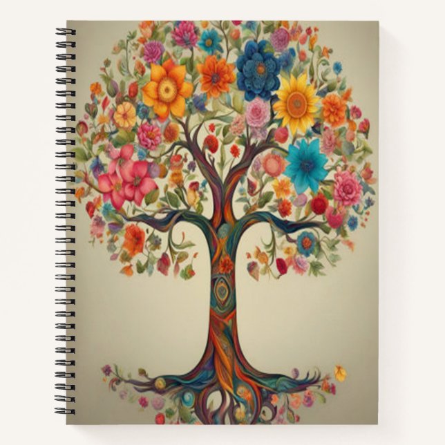 Blumenbaum - SpiralNotebook Notizbuch (Vorderseite)