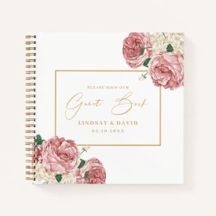 Blumenbäume und Rose Hochzeitshaus Notizbuch