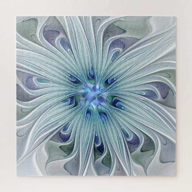 Blumenbeauty Abstrakt Moderne Blaue Pastell Blume (Vertikal)