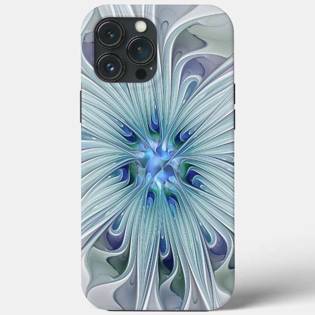 Blumenbeauty Abstrakt Moderne Blaue Pastell Blume Case-Mate iPhone Hülle (Rückseite)
