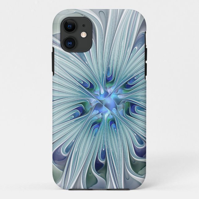 Blumenbeauty Abstrakt Moderne Blaue Pastell Blume Case-Mate iPhone Hülle (Rückseite)