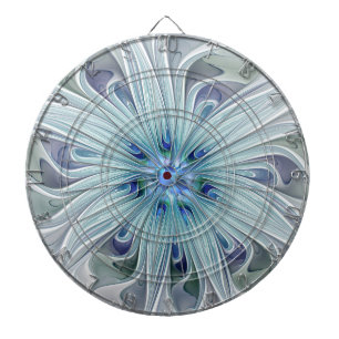 Blumenbeauty Abstrakt Moderne Blaue Pastell Blume Dartscheibe