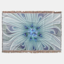 Blumenbeauty Abstrakt Moderne Blaue Pastell Blume Decke