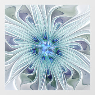 Blumenbeauty Abstrakt Moderne Blaue Pastell Blume Fensteraufkleber