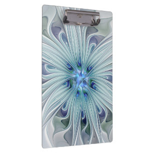 Blumenbeauty Abstrakt Moderne Blaue Pastell Blume Klemmbrett