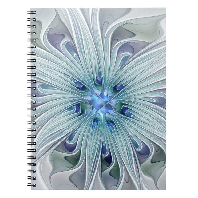 Blumenbeauty Abstrakt Moderne Blaue Pastell Blume Notizblock (Vorderseite)