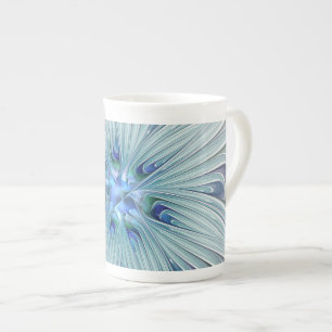 Blumenbeauty Abstrakt Moderne Blaue Pastell Blume Prozellantasse