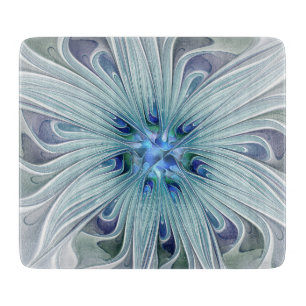 Blumenbeauty Abstrakt Moderne Blaue Pastell Blume Schneidebrett