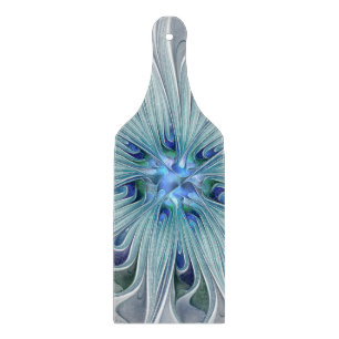 Blumenbeauty Abstrakt Moderne Blaue Pastell Blume Schneidebrett