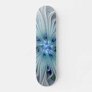 Blumenbeauty Abstrakt Moderne Blaue Pastell Blume Skateboard