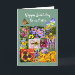 Blumenbeauty Custom Text Sister Geburtstagskarte<br><div class="desc">Diese schöne Auswahl an Fotos wurde ursprünglich für einen Wettbewerb zusammengestellt und hier für Naturliebhaber geteilt.
Auch farbenfrohe Herbstlaube sind ins Bild gerutscht!</div>