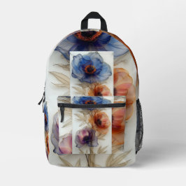 Blumenbecher mit weißem Hintergrund | Stylish Ev Bedruckter Rucksack