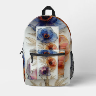 Blumenbecher mit weißem Hintergrund   Stylish Ev Bedruckter Rucksack