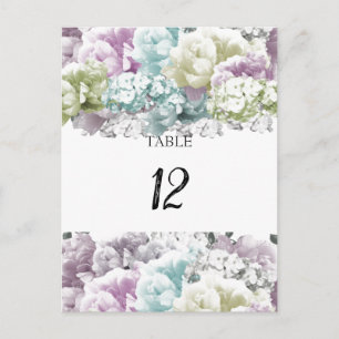 Blumenbecher-Tischkarte für Bouquet Pastel Postkarte