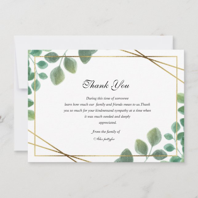 Blumenbeerdigung Dankeschön-Karte Dankeskarte (Vorderseite)