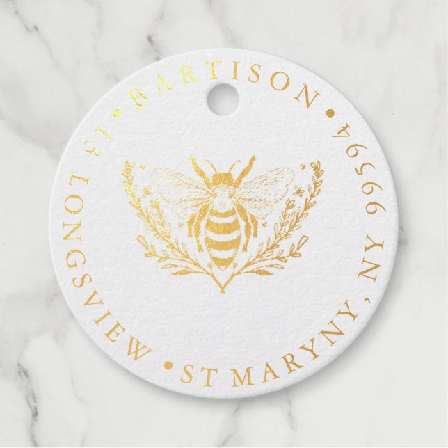 Blumenbeere RUND RÜCKSENDEADRESSE RUBBER BRIEFMARK Geschenkanhänger (Vorderseite)