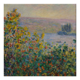 Blumenbeete in Vétheuil - Claude Monet Poster