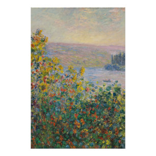 Blumenbeete in Vétheuil, impressionistische Landsc Fotodruck