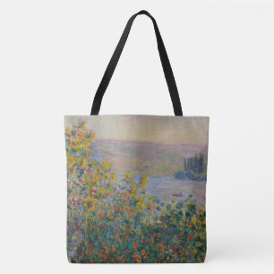 Blumenbeete in Vétheuil, impressionistische Landsc Tasche