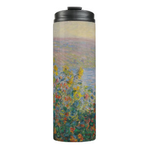 Blumenbeete in Vétheuil, impressionistische Landsc Thermosbecher
