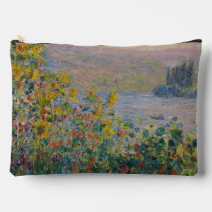Blumenbeete in Vétheuil, impressionistische Landsc Zubehörtasche