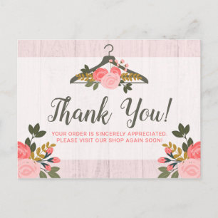 Blumenbekleidung Boutique Danke Postkarte