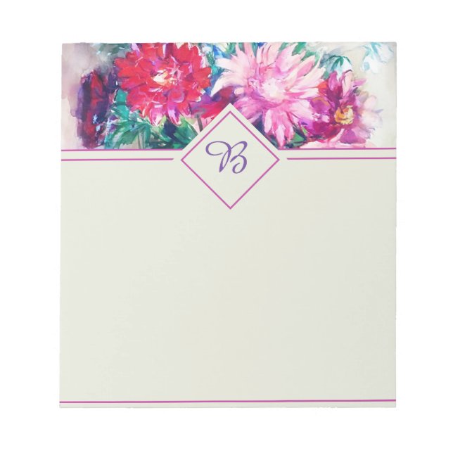 Blumenbemalung Notizblock (Vorderseite)