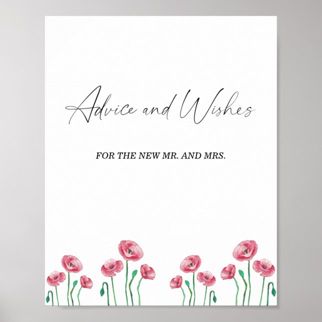 Blumenberater und Wünsche für Newlyweds Poster (Vorne)