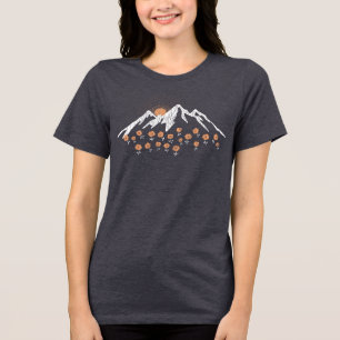 Blumenberg T - Shirt der Frauen in Dunkelgrau