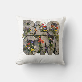Blumenbeton-Wildblume-Typografie-Psychische Gesund Kissen