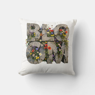 Blumenbeton-Wildblume-Typografie-Psychische Gesund Kissen