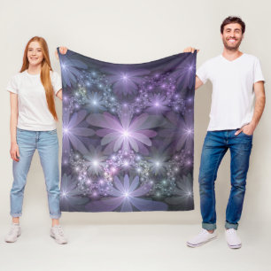 Blumenbett-Trendige glänzende abstrakte Fraktalkun Fleecedecke