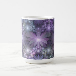 Blumenbett-Trendy-glänzende-abstracte-Fraktal-Kuns Kaffeetasse