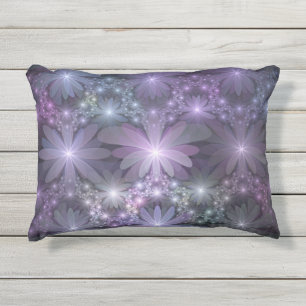 Blumenbett-Trendy-glänzende-abstracte-Fraktal-Kuns Kissen Für Draußen