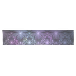 Blumenbett-Trendy-glänzende-abstracte-Fraktal-Kuns Kurzer Tischläufer