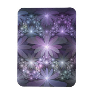 Blumenbett-Trendy-glänzende-abstracte-Fraktal-Kuns Magnet