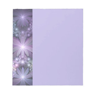 Blumenbett-Trendy-glänzende-abstracte-Fraktal-Kuns Notizblock