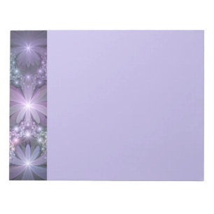 Blumenbett-Trendy-glänzende-abstracte-Fraktal-Kuns Notizblock