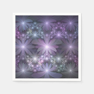 Blumenbett-Trendy-glänzende-abstracte-Fraktal-Kuns Serviette