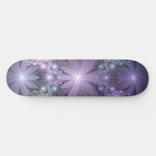 Blumenbett-Trendy-glänzende-abstracte-Fraktal-Kuns Skateboard
