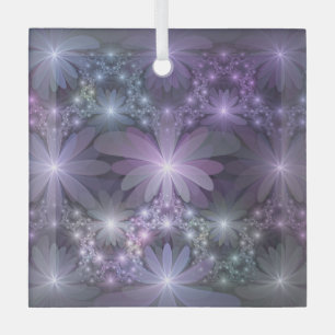 Blumenbett-Trendy-glänzende-abstracte-fraktale-Kun Ornament Aus Glas