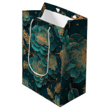Blumenbeutel Aquamarin & Bronze
