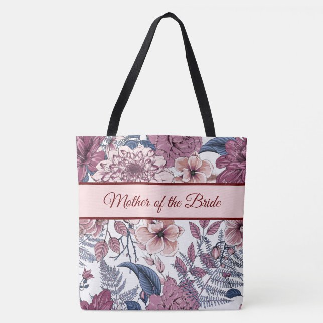 Blumenbezug über die gesamte Drucktasche Tasche (Vorderseite)