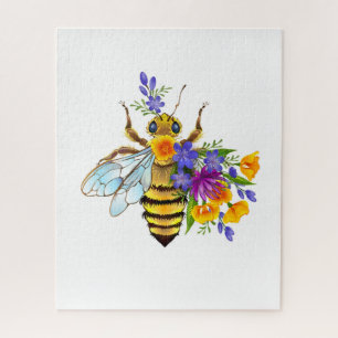 Blumenbiene mit Wildpflanzen