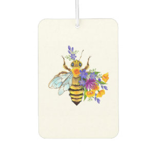 Blumenbiene mit Wildpflanzen Autolufterfrischer