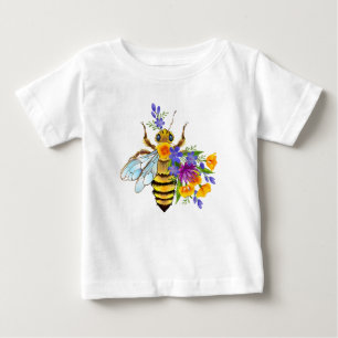 Blumenbiene mit Wildpflanzen Baby T-shirt
