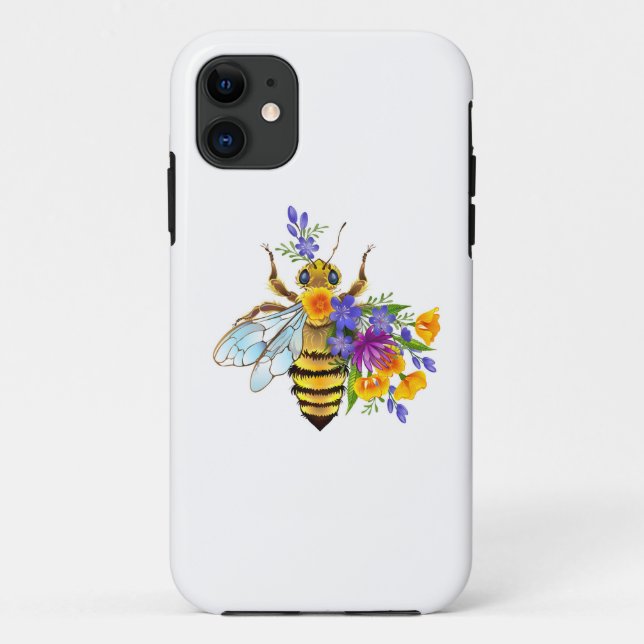 Blumenbiene mit Wildpflanzen Case-Mate iPhone Hülle (Rückseite)