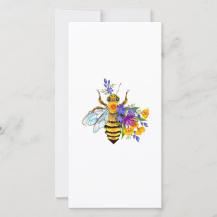Blumenbiene mit Wildpflanzen Dankeskarte